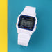 Digital Watch with Rubber Strap LED Display Chronograph - White
