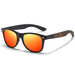 Sunglasses with Polarized Lenses Printed Arm Pattern - Red