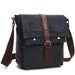 Messenger Bag for Men with Front Flap Buckles - Black Small