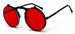 Folding Round Steampunk Sunglasses Arch Frame - BK/CL/RD