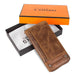 Genuine Leather RFID Wallet with Zipper Card Holder - Brown Box