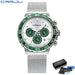 Tachymeter Chronograph Mesh Strap Watch For Daily Wear - Green