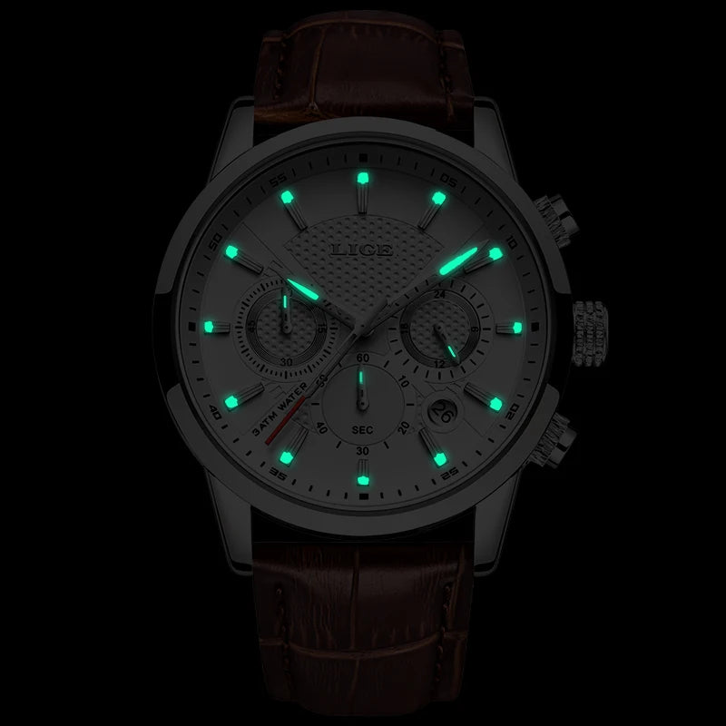 Chrono Cavalier Strap Wristwatch Premium With Subdials