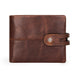 Casual Leather Wallet Hasp Closure Coin Pocket - Coffee