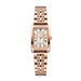 Rectangular Stainless Steel Watch with Roman Numerals - Rose Gold