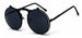 Folding Round Steampunk Sunglasses Arch Frame - BK/BK