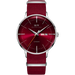 Automatic Round Dial Minimalist Wristwatch for Men - Silver Red V2