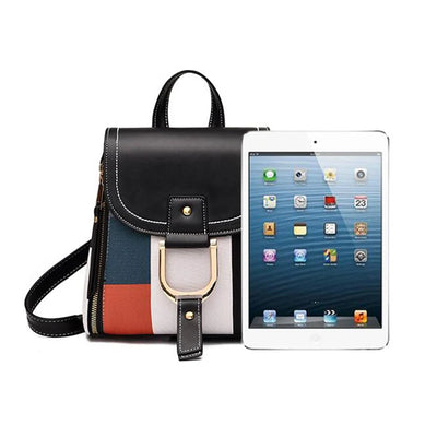 Splicing Backpack Plaid Pattern Multi Function