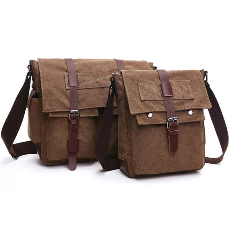 Messenger Bag for Men with Front Flap Buckles