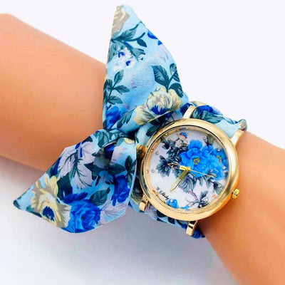 Floral Watch With Decorative Dial Embellishments