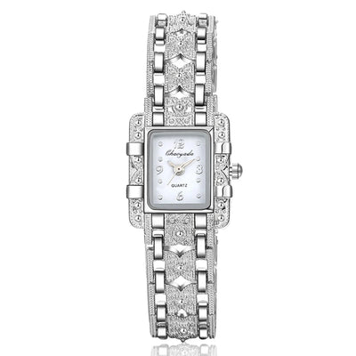 Rectangle Dial Quartz Wristwatch with Bracelet Style