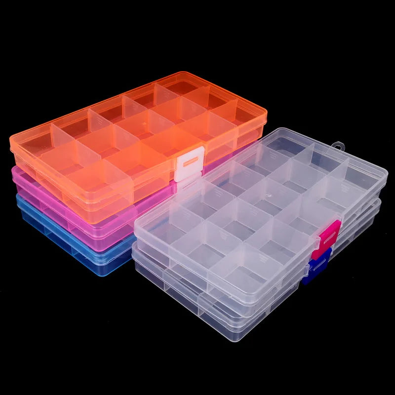 15 Slot Transparent Jewelry Organizer Box Portable