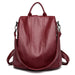 Backpack Waterproof Anti Theft with Large Capacity - Wine Red