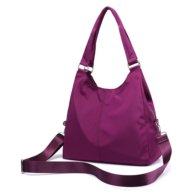 Nylon Tote Bag with Inside Pockets And Adjustable Strap