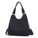 Nylon Tote Bag with Inside Pockets And Adjustable Strap - Black