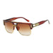 Classic Luxury Sunglasses with Gold Frame Gradient Lens - Gold Black Line V6