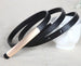 Womens Narrow Belt with Metal Bar Buckle Design - Black