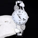 Heart Charm Watch with Crystal Elegant Dial Quartz - White