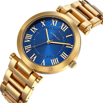Watch With Roman Dial and Elegant Link Bracelet Design - WO2MEN
