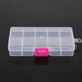 Transparent Jewelry Organizer Box 10 Slot with Dividers - As Shown V4