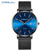 Timeless Calendar Timepiece With Mesh Strap Everyday - Black Blue Rose