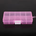 Transparent Jewelry Organizer Box 10 Slot with Dividers - As Shown V2