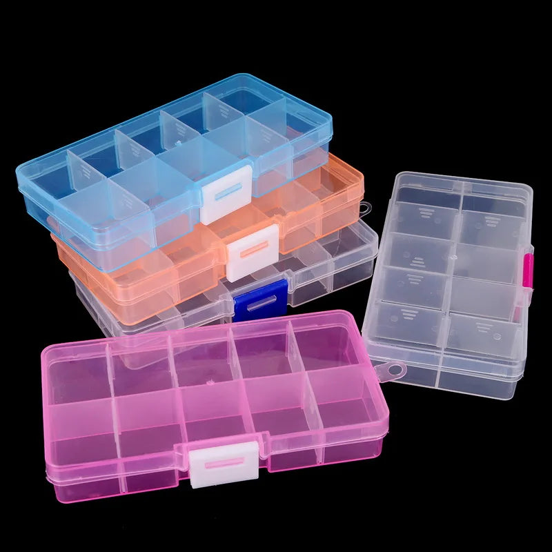 Transparent Jewelry Organizer Box 10 Slot with Dividers