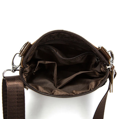 Vintage Crossbody Bag for Men with Multiple Pockets
