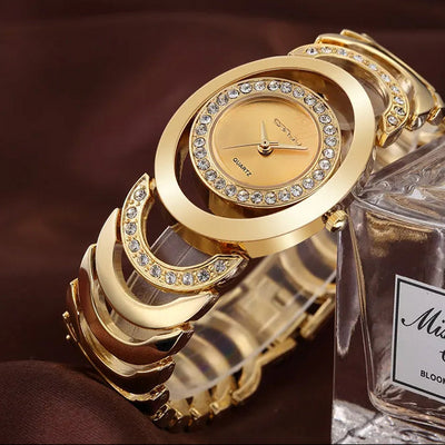 Watch Crystal Bracelet Timepiece with Radiant Halo - WO2MEN