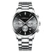 Contemporary Chronograph Timepiece With Three Subdials - Steel Silver Black
