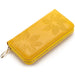 Floral Embossed Zip Wallet with Card Pockets - Yellow