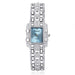 Rectangle Dial Quartz Wristwatch with Bracelet Style - Blue
