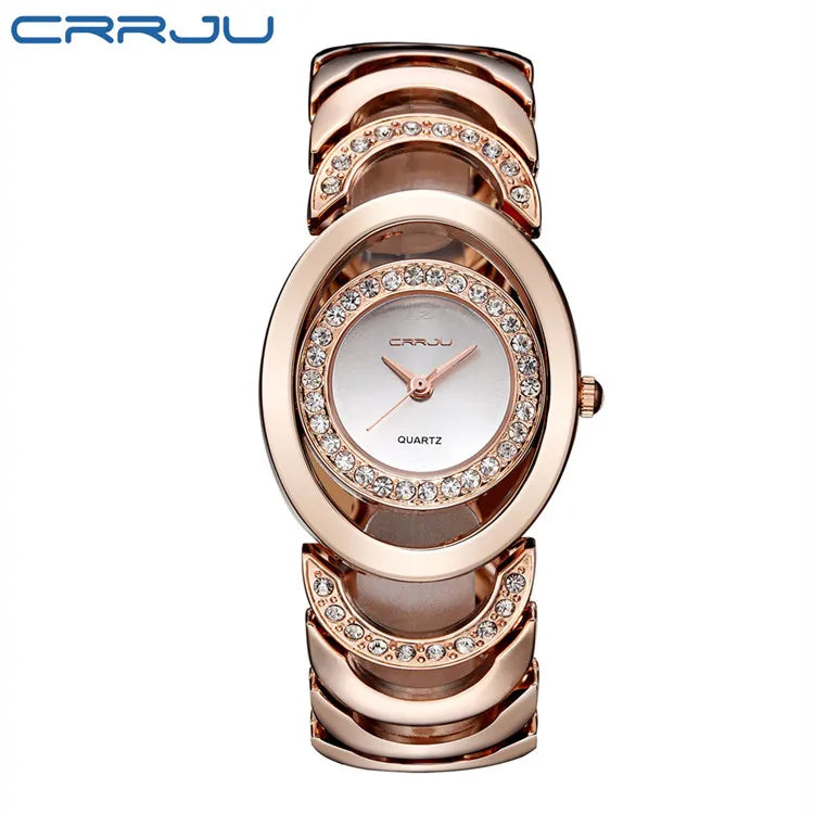 Ornate Bracelet Watch With Round Dial Timeless Glamour
