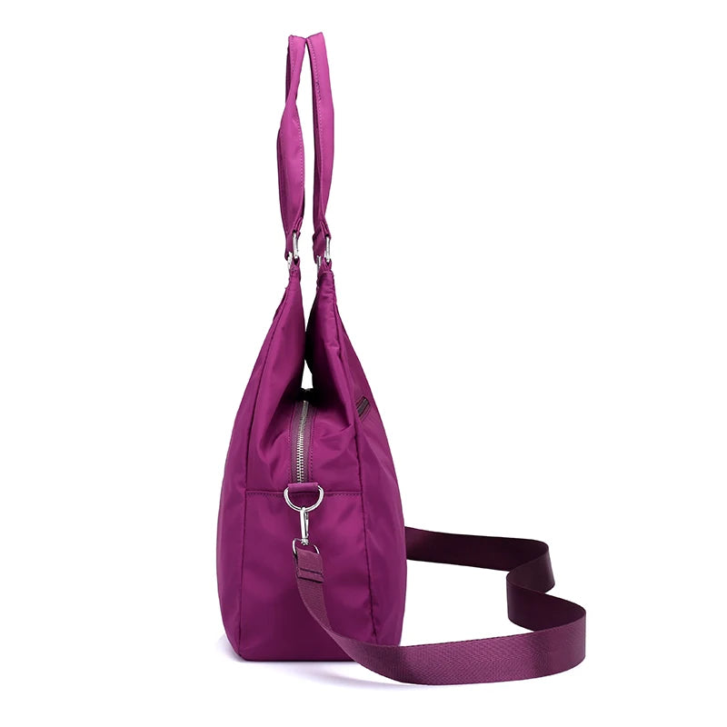 Nylon Tote Bag with Inside Pockets And Adjustable Strap