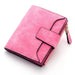 Leather Hasp Wallet with Card Slots and Zipper Closure - Rose Red