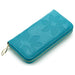 Floral Embossed Zip Wallet with Card Pockets - Sky Blue