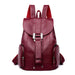 Premium Backpack with Front Flap Lock And Side Pockets - Wine Red