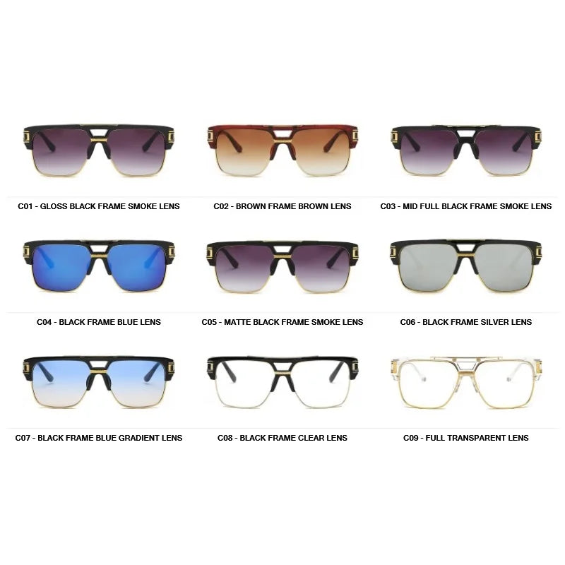 Classic Luxury Sunglasses with Gold Frame Gradient Lens