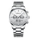 Contemporary Chronograph Timepiece With Three Subdials - Steel Silver