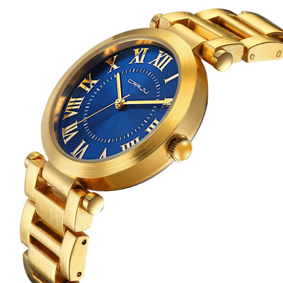 Watch With Roman Dial and Elegant Link Bracelet Design - WO2MEN