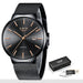 Quartz Wristwatch with Date Calendar Water Resistance - Black