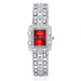 Rectangle Dial Quartz Wristwatch with Bracelet Style - Red