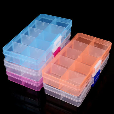 Transparent Jewelry Organizer Box 10 Slot with Dividers
