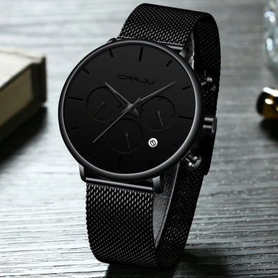 Refined Chronograph With Mesh Band For Everyday Use