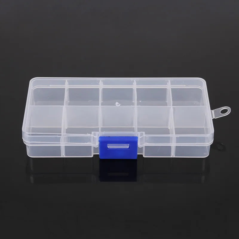 Transparent Jewelry Organizer Box 10 Slot with Dividers - As Shown
