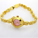 Elegant Heart Link Bracelet Watch Quartz Movement - Gold Pink