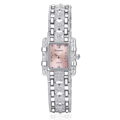 Rectangle Dial Quartz Wristwatch with Bracelet Style
