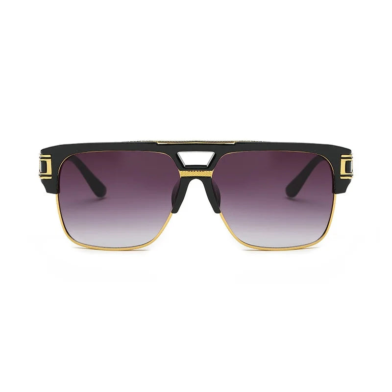 Classic Luxury Sunglasses with Gold Frame Gradient Lens