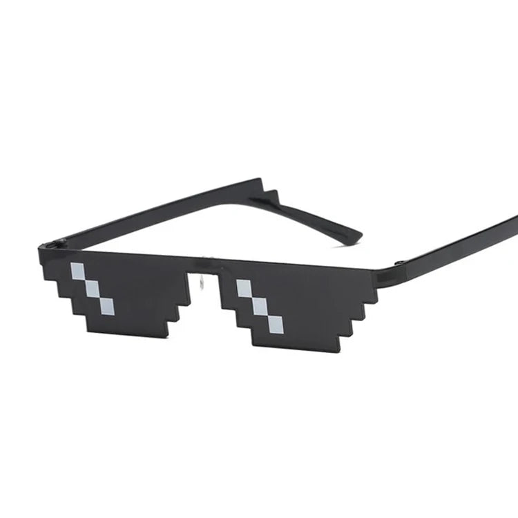 Pixelated Sunglasses for Women Square Glasses Unique - Single Row