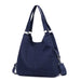 Nylon Tote Bag with Inside Pockets And Adjustable Strap - Deep Blue
